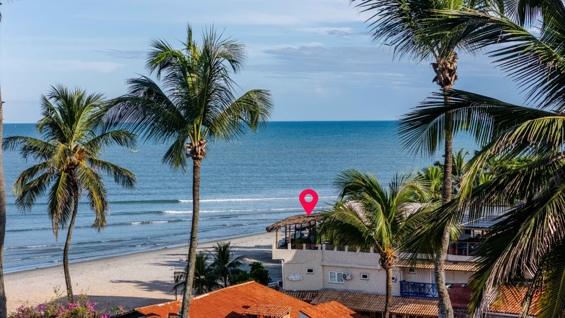 Terraço da Vila Gallina pela manhã com vista para o mar